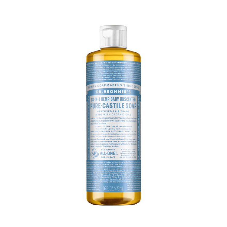 Dr Bronners Baby Mild Unscented Castile Liquid Soap 473ml